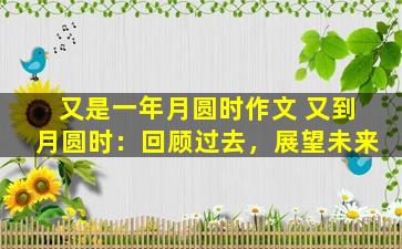 又是一年月圆时作文 又到月圆时：回顾过去，展望未来